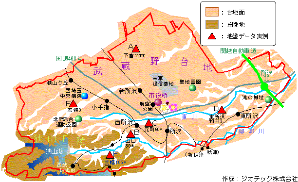 所沢市の地盤概要