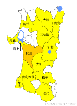 秋田県の地図