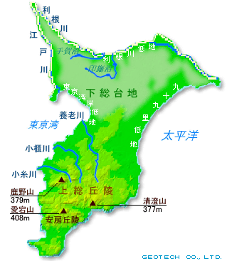 千葉県の地形図