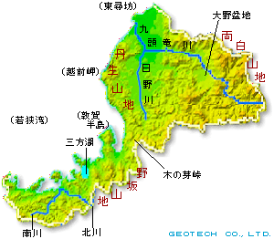 福井県の地形図
