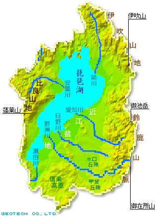 滋賀県の地形図