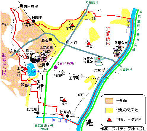 台東区の地盤概要