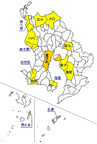 鹿児島県の地図