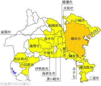 神奈川県の地図