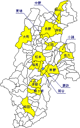 長野県の地図