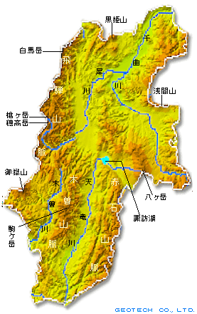 長野県の地形図