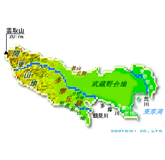 東京都の地形図